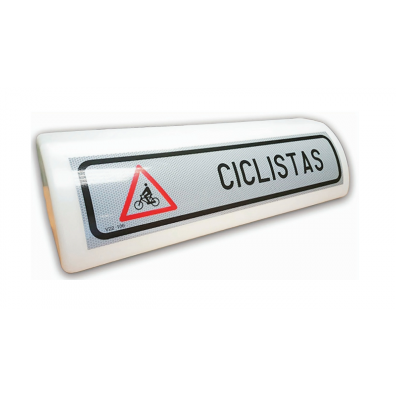 Cartel avisador CICLISTA sin luz